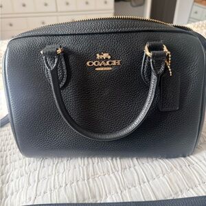Coach Black Pebbled Leather Rowan Medium